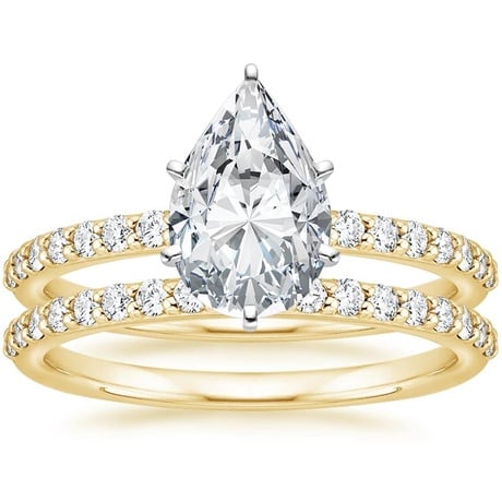 18K Yellow Gold Petite Shared Prong Bridal Set (1/2 ct. tw.)