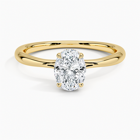 Freesia Hidden Halo Engagement Ring - Tapered Band