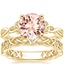 18KY Morganite Entwined Celtic Love Knot Ring with Celtic Knot Diamond Ring, smalltop view
