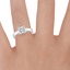 18K White Gold Marina Ring, smallzoomed in top view on a hand