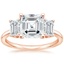 14K Rose Gold Luxe Rhiannon Three Stone Diamond Ring (3/4 ct. tw.), smalltop view