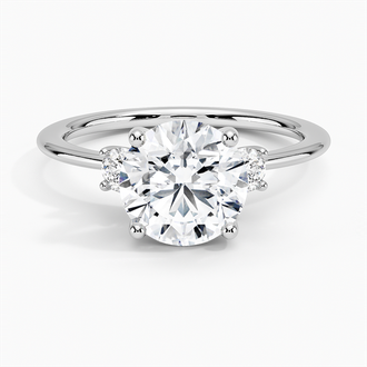 Thin Three Stone Diamond Ring