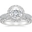 18KW Moissanite Luxe Sienna Halo Diamond Bridal Set (1 3/8 ct. tw.), smalltop view