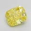 4.28 Ct. Fancy Vivid Yellow Cushion Lab Grown Diamond
