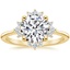 18K Yellow Gold Cressida Halo Diamond Ring, smalltop view