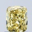 1.05 Ct. Fancy Vivid Yellow Cushion Lab Grown Diamond