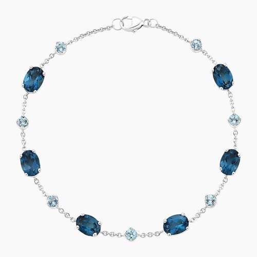 Maris London Blue Topaz and Aquamarine Bracelet in Silver