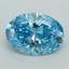 3.04 Ct. Fancy Vivid  Blue Oval Lab Grown Diamond