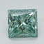3.50 Ct. Fancy Vivid Green Princess Lab Grown Diamond