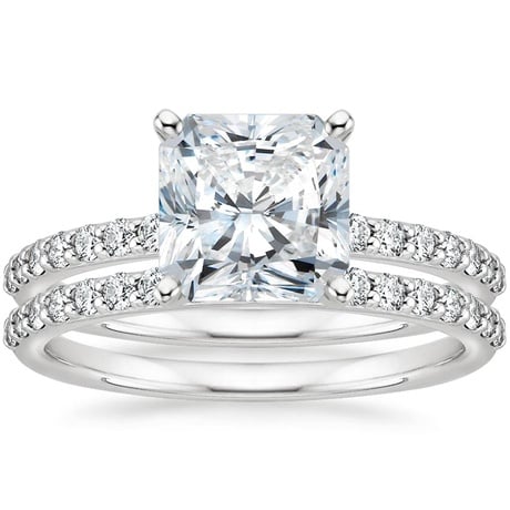18K White Gold Petite Shared Prong Bridal Set (1/2 ct. tw.)