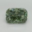 3.17 Ct. Fancy Vivid Green Cushion Lab Grown Diamond