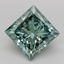 3.09 Ct. Fancy Vivid Green Princess Lab Grown Diamond