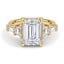 Custom Five Stone Emerald and Trapezoid Diamond Ring