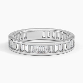 Channel Set Baguette Eternity Lab Diamond Ring (1 1/2 ct. tw.) in 18K White Gold