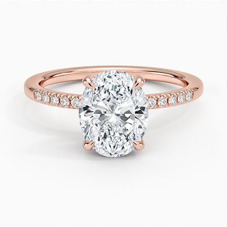 14K Rose Gold Viviana One-Quarter Coverage Diamond Ring