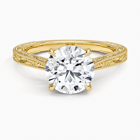 Engraved Engagement Ring - Elsie