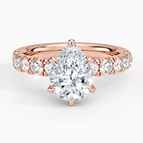 14K Rose Gold Ellora Half Coverage Diamond Ring