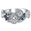 Custom Diamond and Topaz Blossom Ring