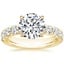 18K Yellow Gold Ellora Half Coverage Diamond Ring, smalltop view