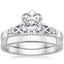 18K White Gold Celtic Claddagh Diamond Bridal Set