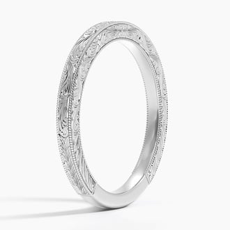 Elsie Hand Engraved Diamond Ring
