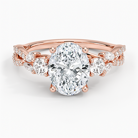 14K Rose Gold Luxe Willow Three Stone Diamond Ring (1/2 ct. tw.)