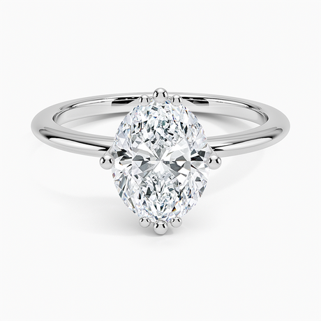 18K White Gold Samara Eight-Prong Solitaire Ring
