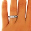 The Haley Ring, smalltop view on a hand
