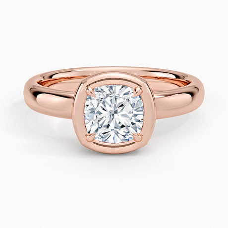 14K Rose Gold Andrea Bezel Prong Ring