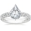 18K White Gold Ellora Half Coverage Diamond Ring, smalltop view