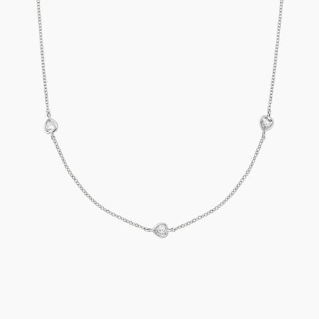 Bezel Heart Shaped Lab Diamond Station Necklace (1/2 ct. tw.)