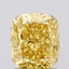 1.53 Ct. Fancy Vivid Yellow Cushion Lab Grown Diamond