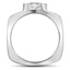 Hammered Semi-Bezel Diamond Ring, smallside view