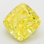 6.65 Ct. Fancy Vivid Yellow Cushion Lab Grown Diamond