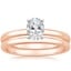 14K Rose Gold 2mm Comfort Fit Bridal Set