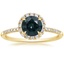 18K Yellow Gold Cambria Halo Diamond Ring, smalltop view