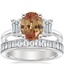 18K White Gold Luxe Rhiannon Diamond Ring (3/4 ct. tw.) with Channel Set Baguette Diamond Ring (1 ct. tw.)