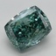 5.58 Ct. Fancy Vivid Green Cushion Lab Grown Diamond