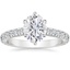 18K White Gold Sienna Three-Quarter Coverage Diamond Ring, smalltop view