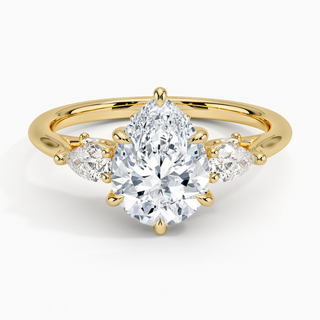 Three Stone Cathedral Engagement Ring