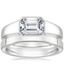 18K White Gold Haiden Ring with 2.5mm Soft Edge Quattro Wedding Ring