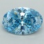 3.43 Ct. Fancy Vivid  Blue Oval Lab Grown Diamond