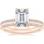 14K Rose Gold Demi Diamond Ring (1/3 ct. tw.) with Whisper Diamond Ring (1/10 ct. tw.)