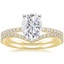 18KY Moissanite Ballad Diamond Ring (1/8 ct. tw.) with Flair Diamond Ring (1/6 ct. tw.), smalltop view