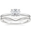 18K White Gold Horizontal Petite Comfort Fit Ring with Chevron Ring