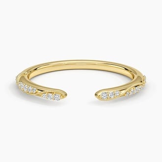 Camellia Milgrain Diamond Open Ring