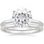 18KW Moissanite Four-Prong Petite Comfort Fit Bridal Set, smalltop view