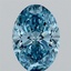 1.31 Ct. Fancy Vivid  Blue Oval Lab Grown Diamond
