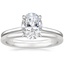 18K White Gold Callista Diamond Ring with Petite Comfort Fit Wedding Ring