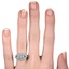 The Suvi Ring, smallzoomed in top view on a hand